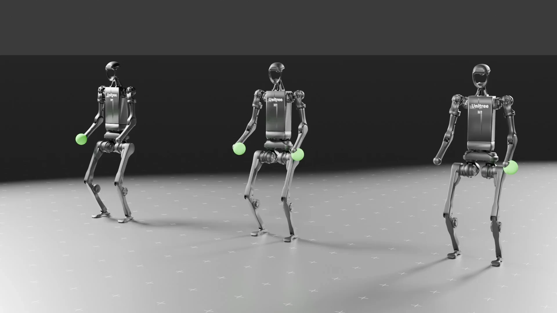 HOVER 官方视频帧：Unitree H1 平台的左右手位置控制。
